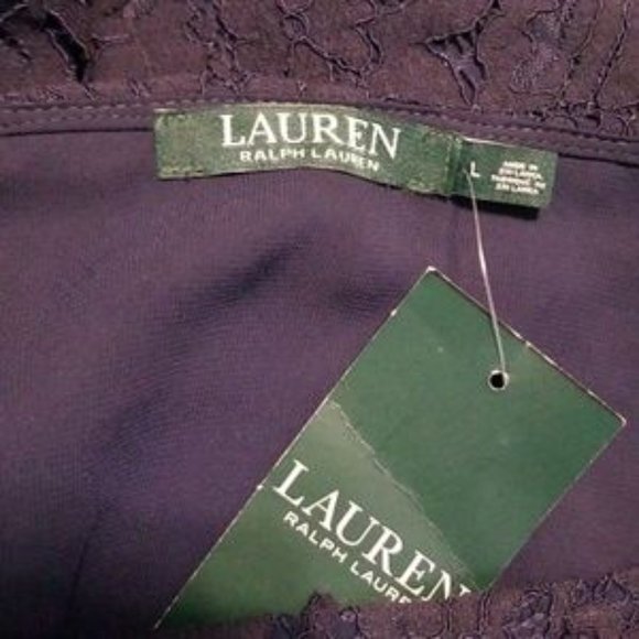 NWT Ralph Lauren navy floral lace bell sleeve - Picture 4 of 4